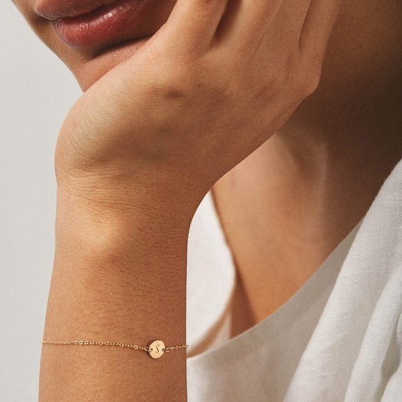 Gorjana Jewelry - Minimalist Initial Letter Boho Bracelet/Anklet